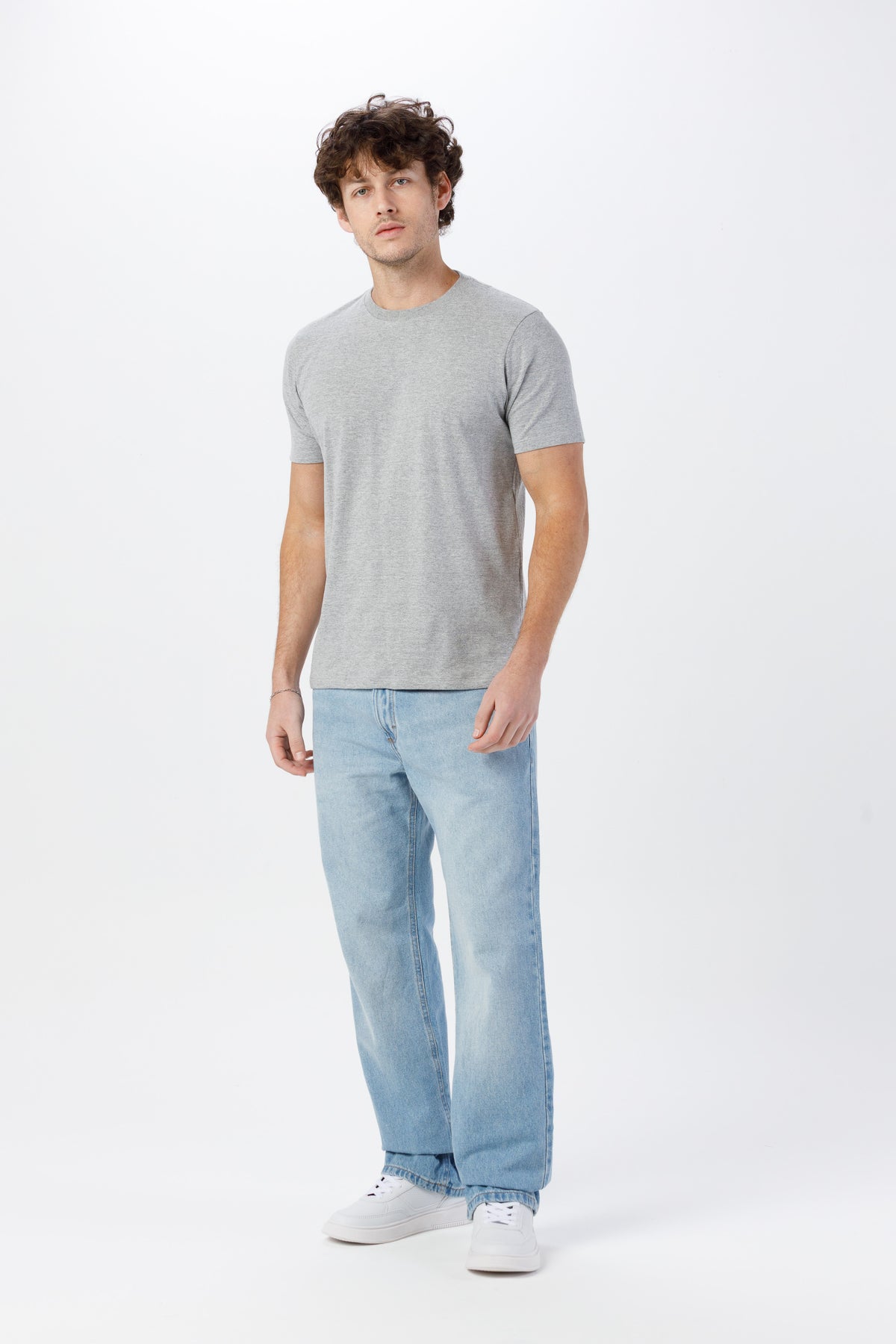 Camiseta Básica Lisa Unissex - 100% Algodão -Fio 30.1 Gola Careca - Mescla