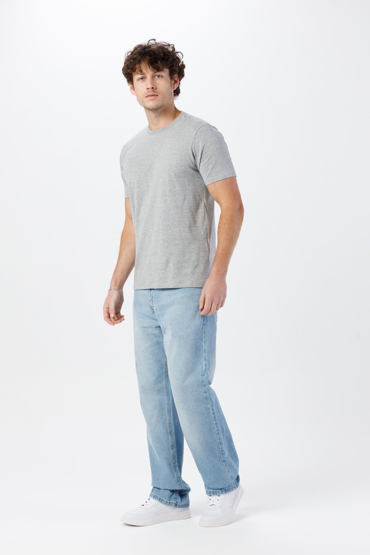 Camiseta Básica Lisa Unissex - 100% Algodão -Fio 30.1 Gola Careca - Mescla