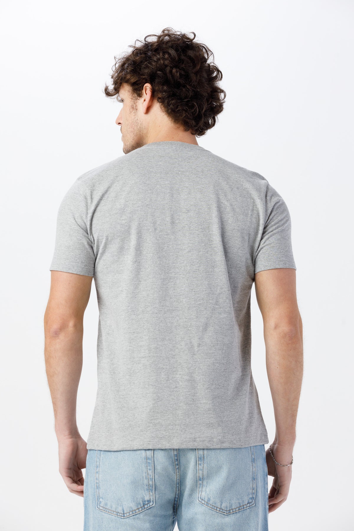 Camiseta Básica Lisa Unissex - 100% Algodão -Fio 30.1 Gola Careca - Mescla