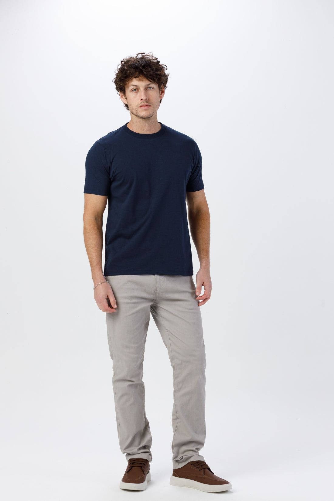 Camiseta Básica Lisa Unissex - 100% Algodão -Fio 30.1 Gola Careca - Marinho