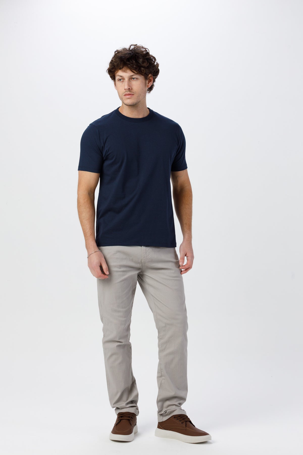 Camiseta Básica Lisa Unissex - 100% Algodão -Fio 30.1 Gola Careca - Marinho