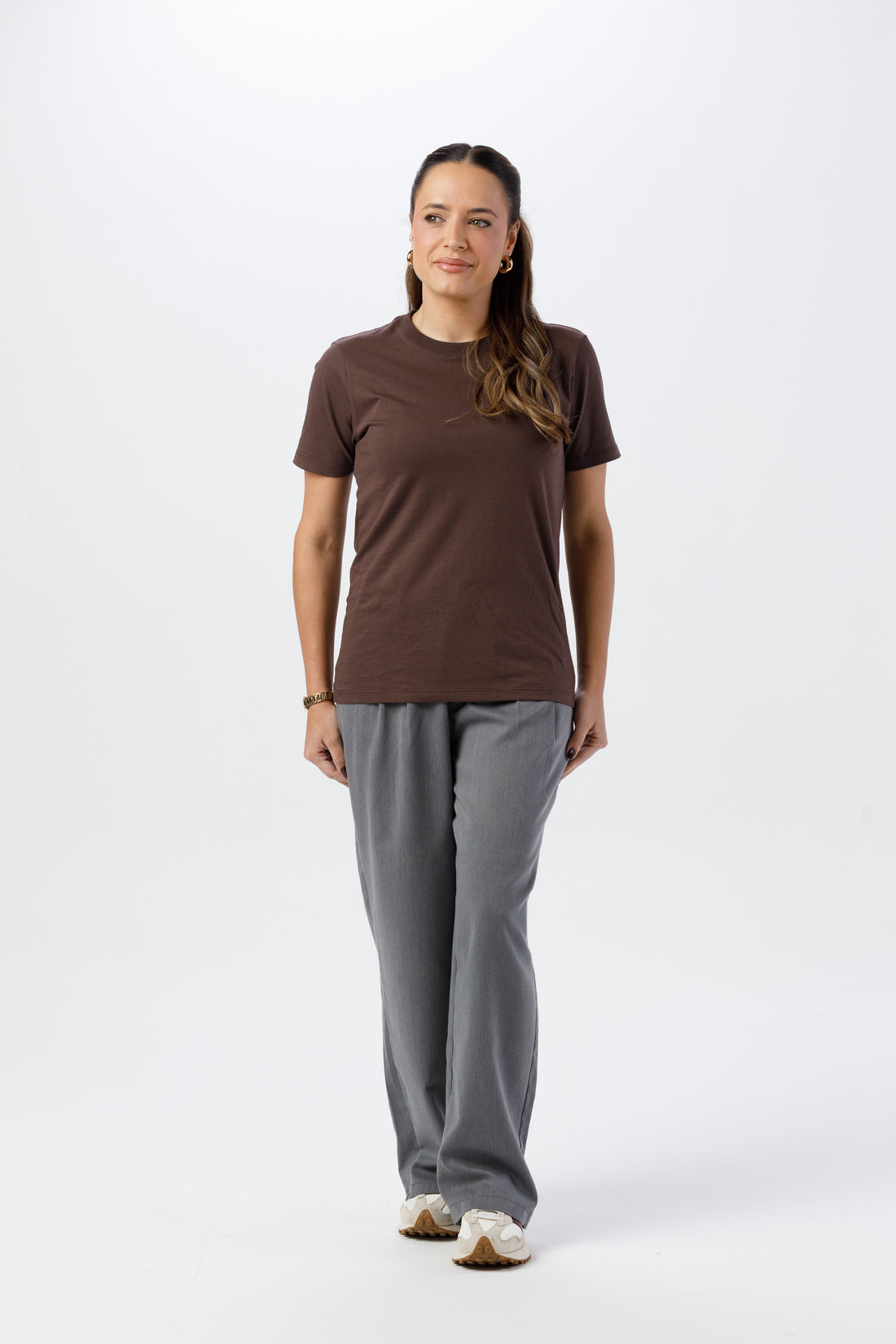 Camiseta Básica Lisa Unissex - 100% Algodão -Fio 30.1 Gola Careca - Marrom