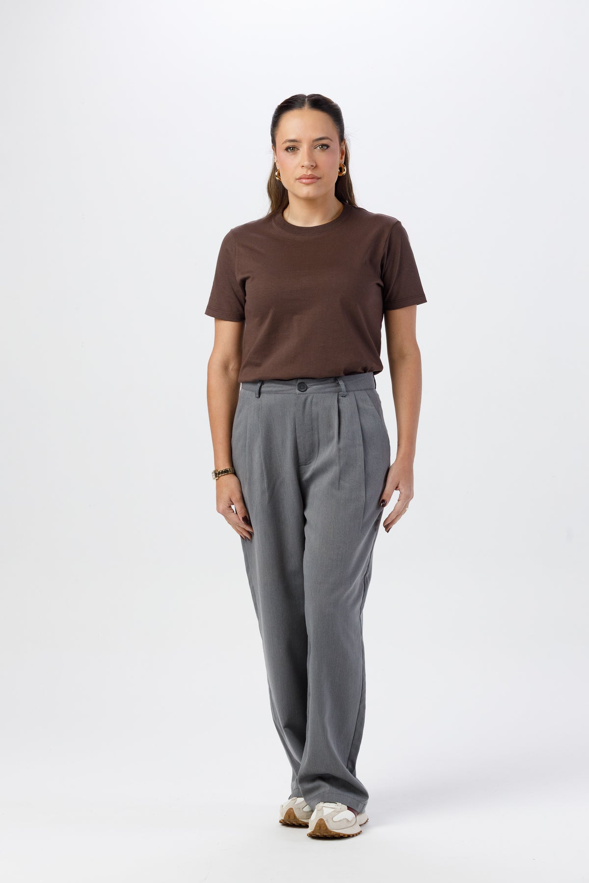 Camiseta Básica Lisa Unissex - 100% Algodão -Fio 30.1 Gola Careca - Marrom