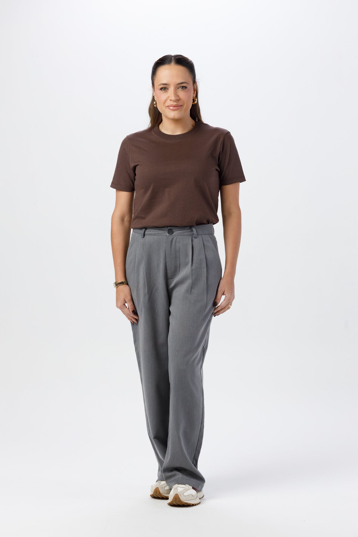 Camiseta Básica Lisa Unissex - 100% Algodão -Fio 30.1 Gola Careca - Marrom