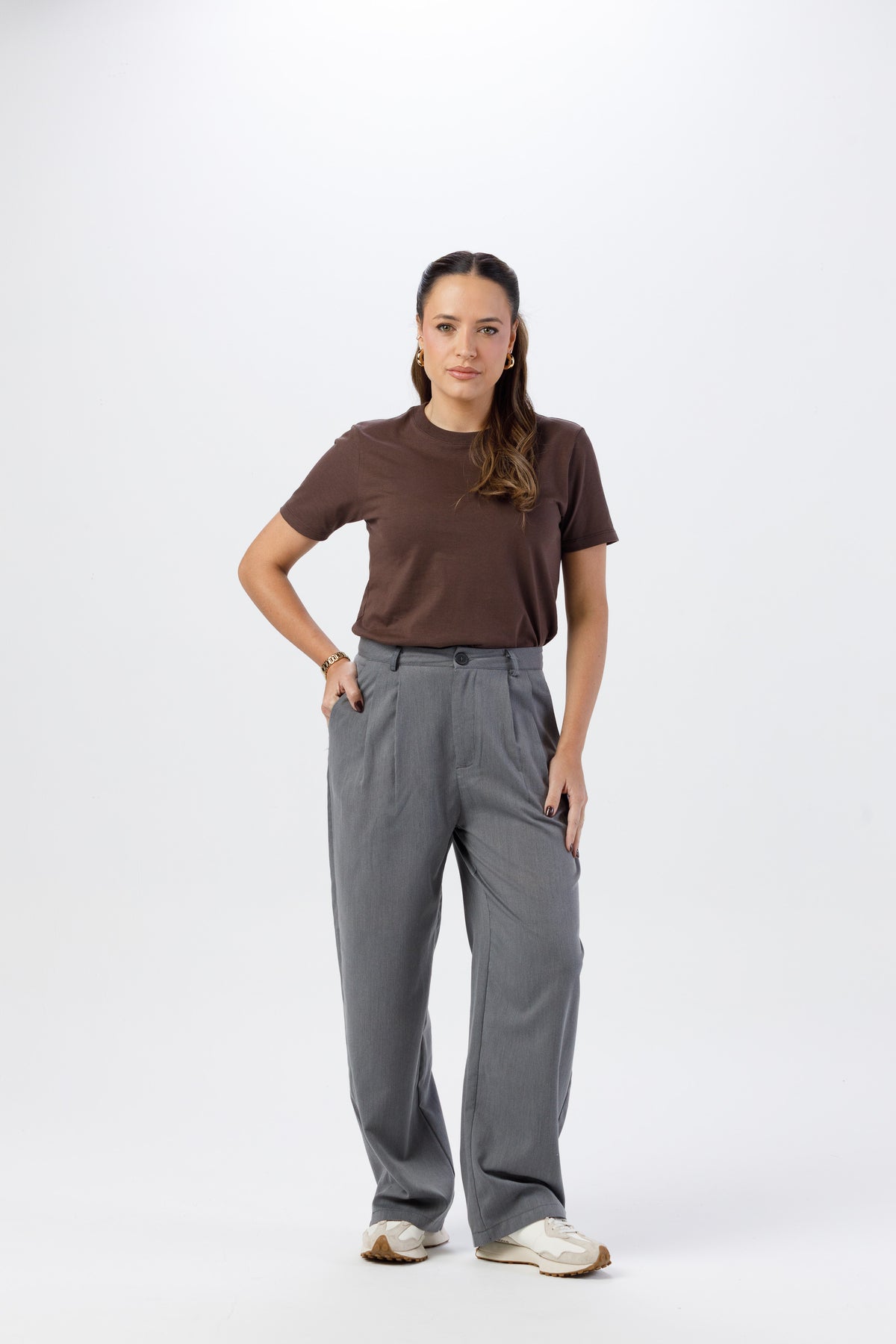Camiseta Básica Lisa Unissex - 100% Algodão -Fio 30.1 Gola Careca - Marrom