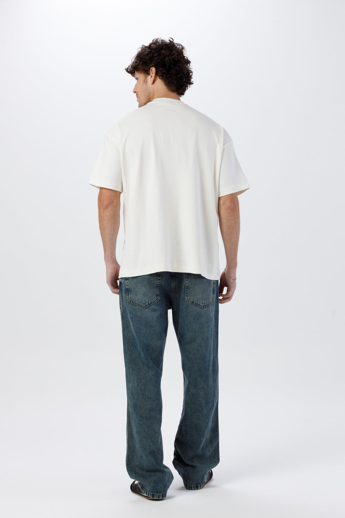 Camiseta Oversized Unissex Malhão 250g 100% Algodão - Off White