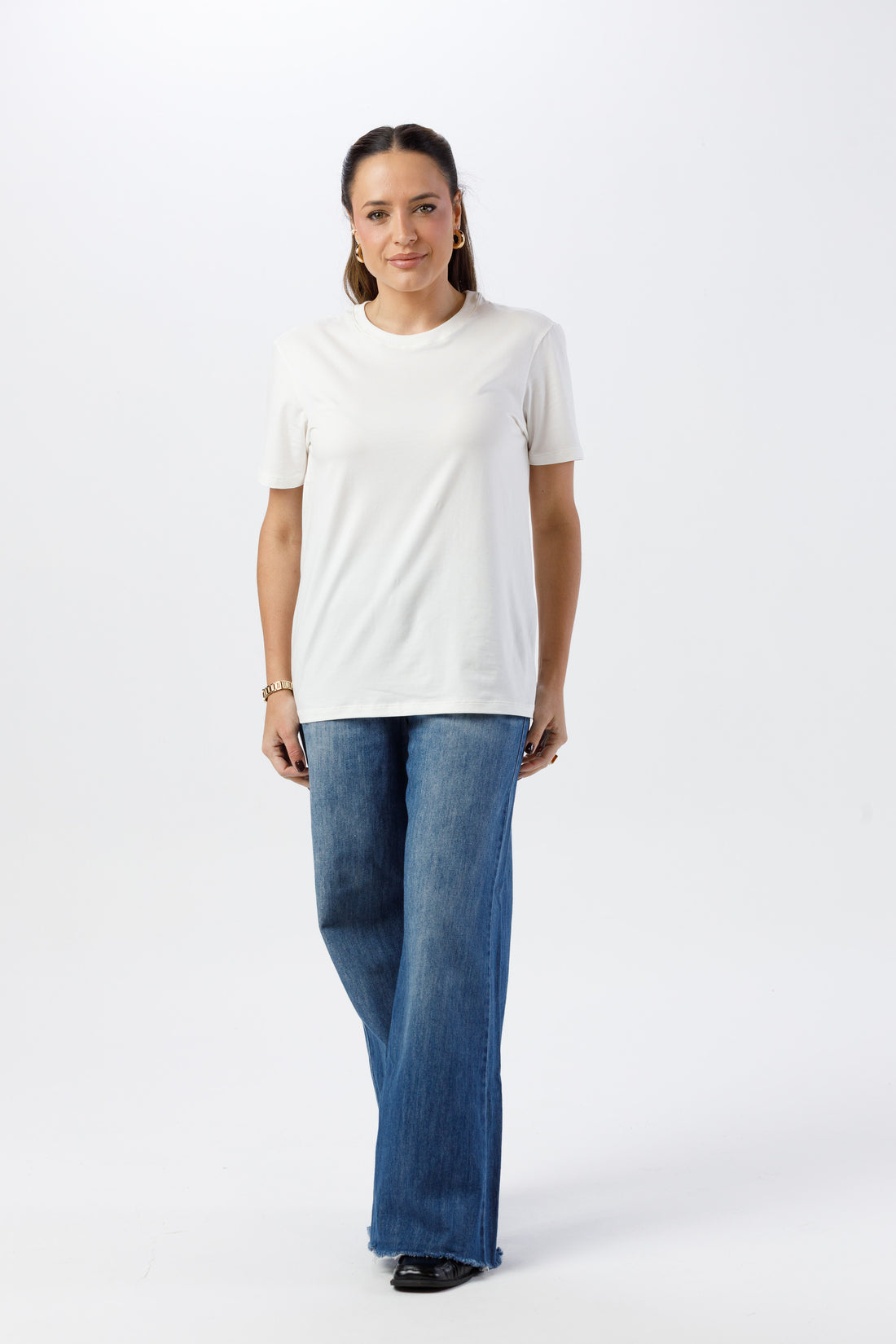 Camiseta Premium Unissex -  Algodão com Elastano - Off White