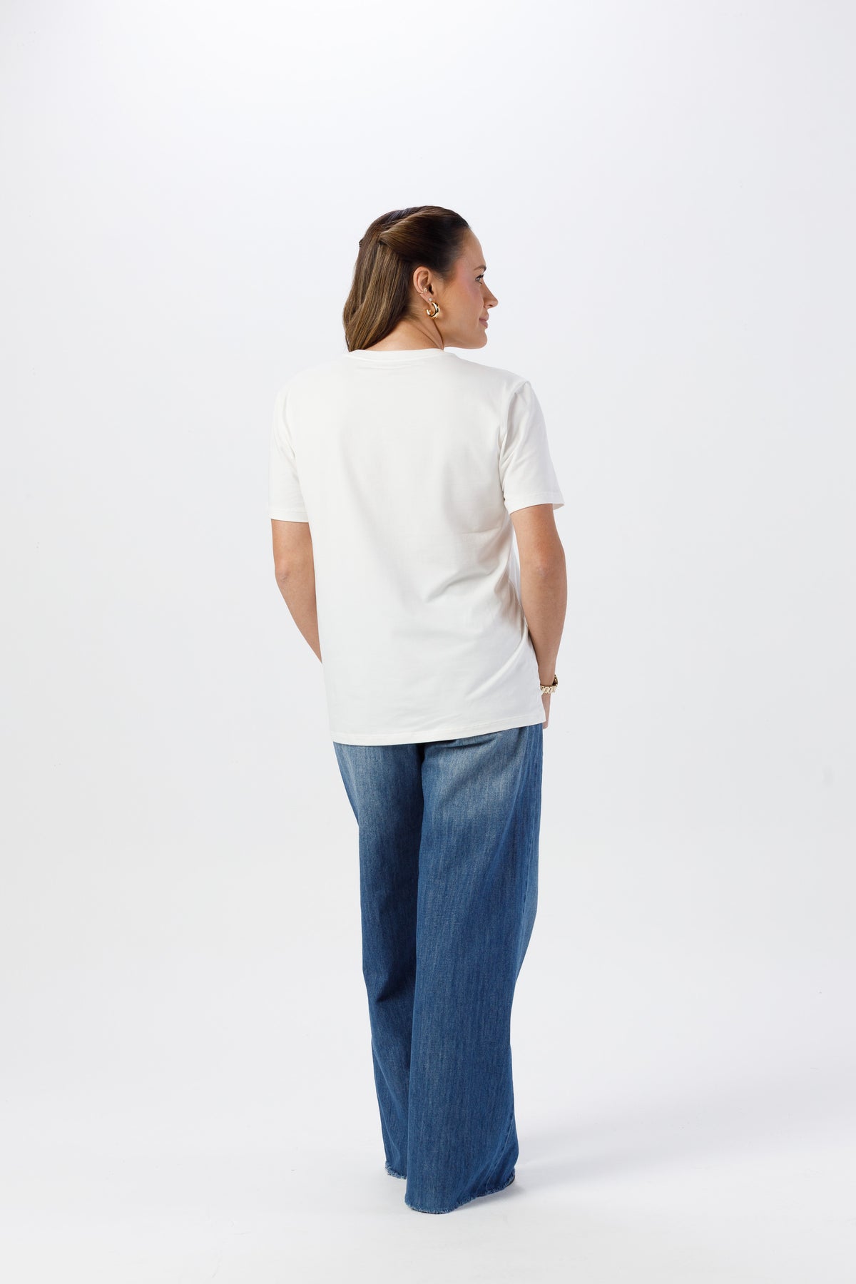 Camiseta Premium Unissex -  Algodão com Elastano - Off White
