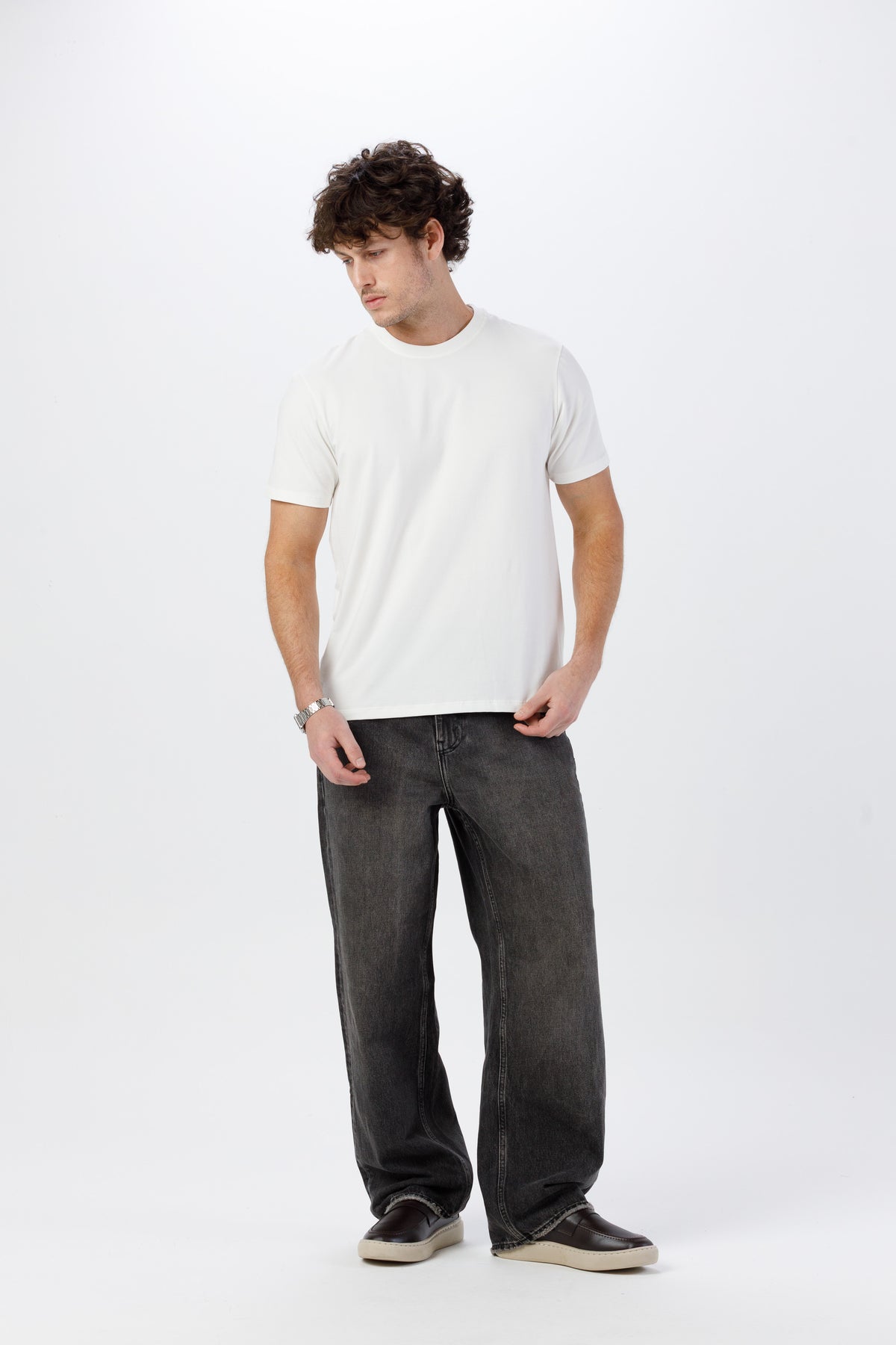 Camiseta Premium Unissex -  Algodão com Elastano - Off White