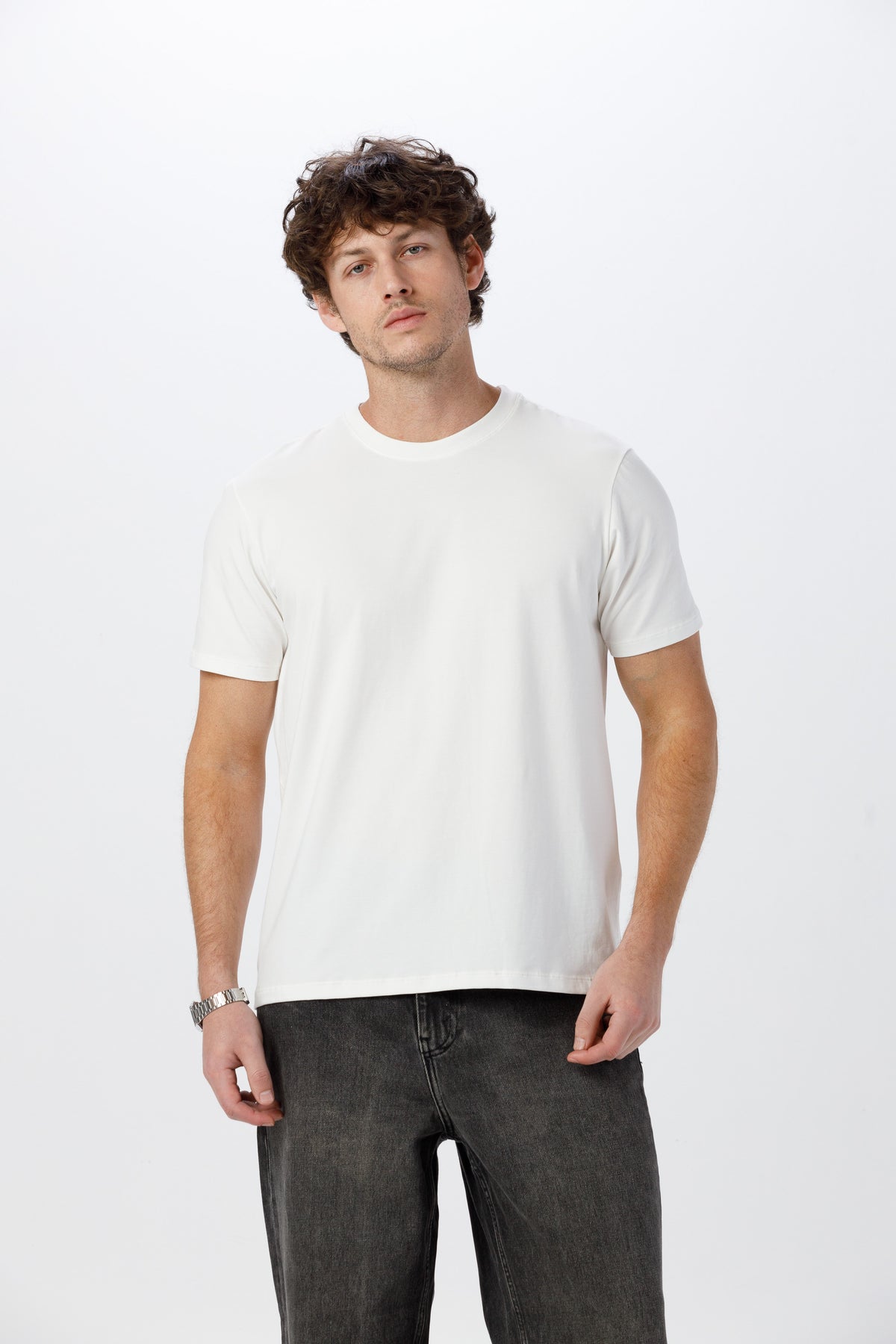Camiseta Premium Unissex -  Algodão com Elastano - Off White