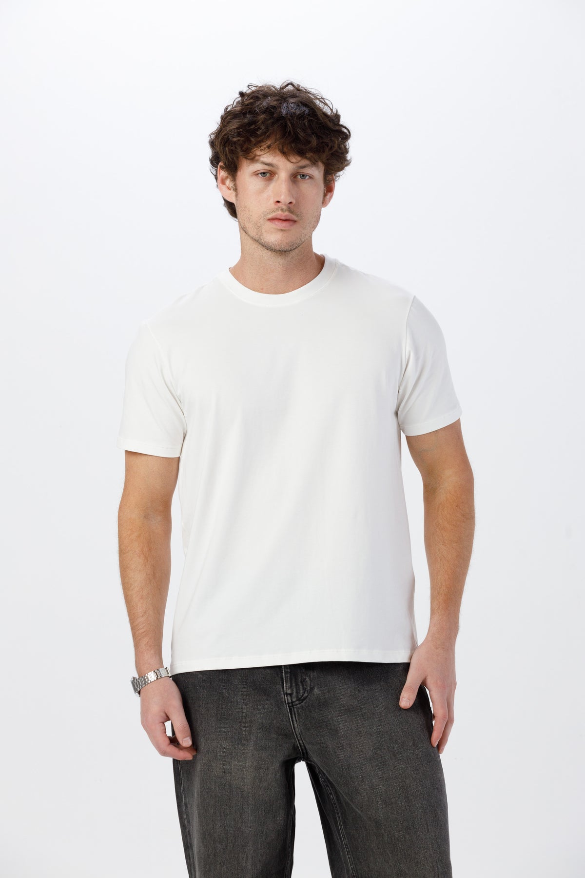 Camiseta Premium Unissex -  Algodão com Elastano - Off White