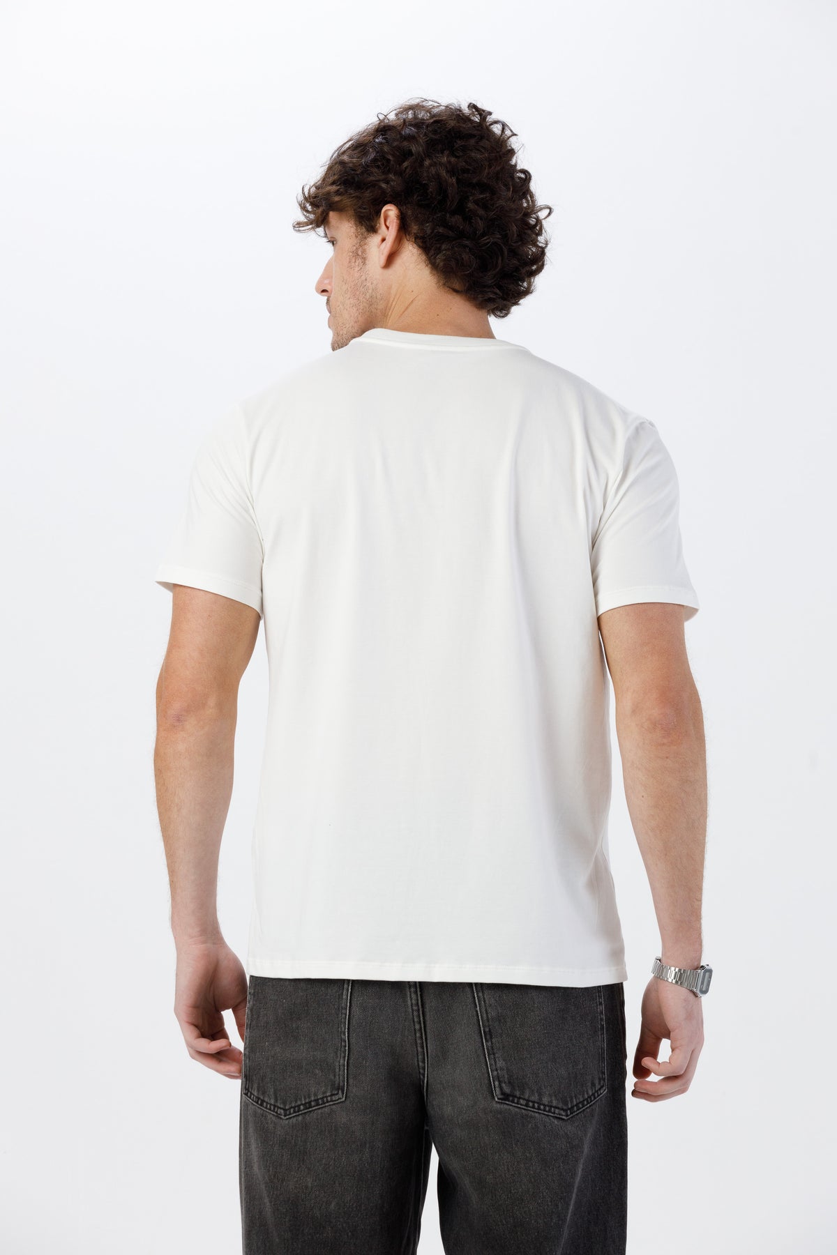 Camiseta Premium Unissex -  Algodão com Elastano - Off White