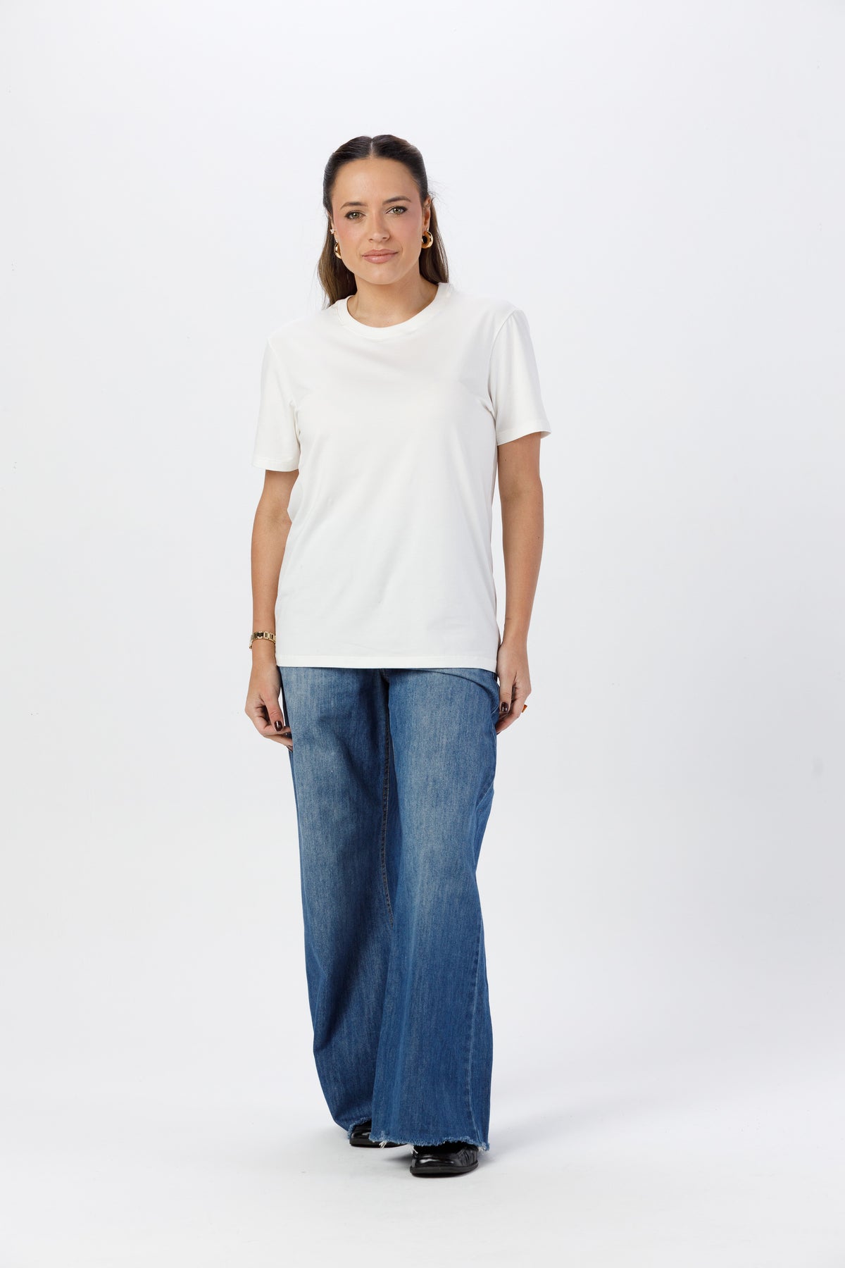 Camiseta Premium Unissex -  Algodão com Elastano - Off White