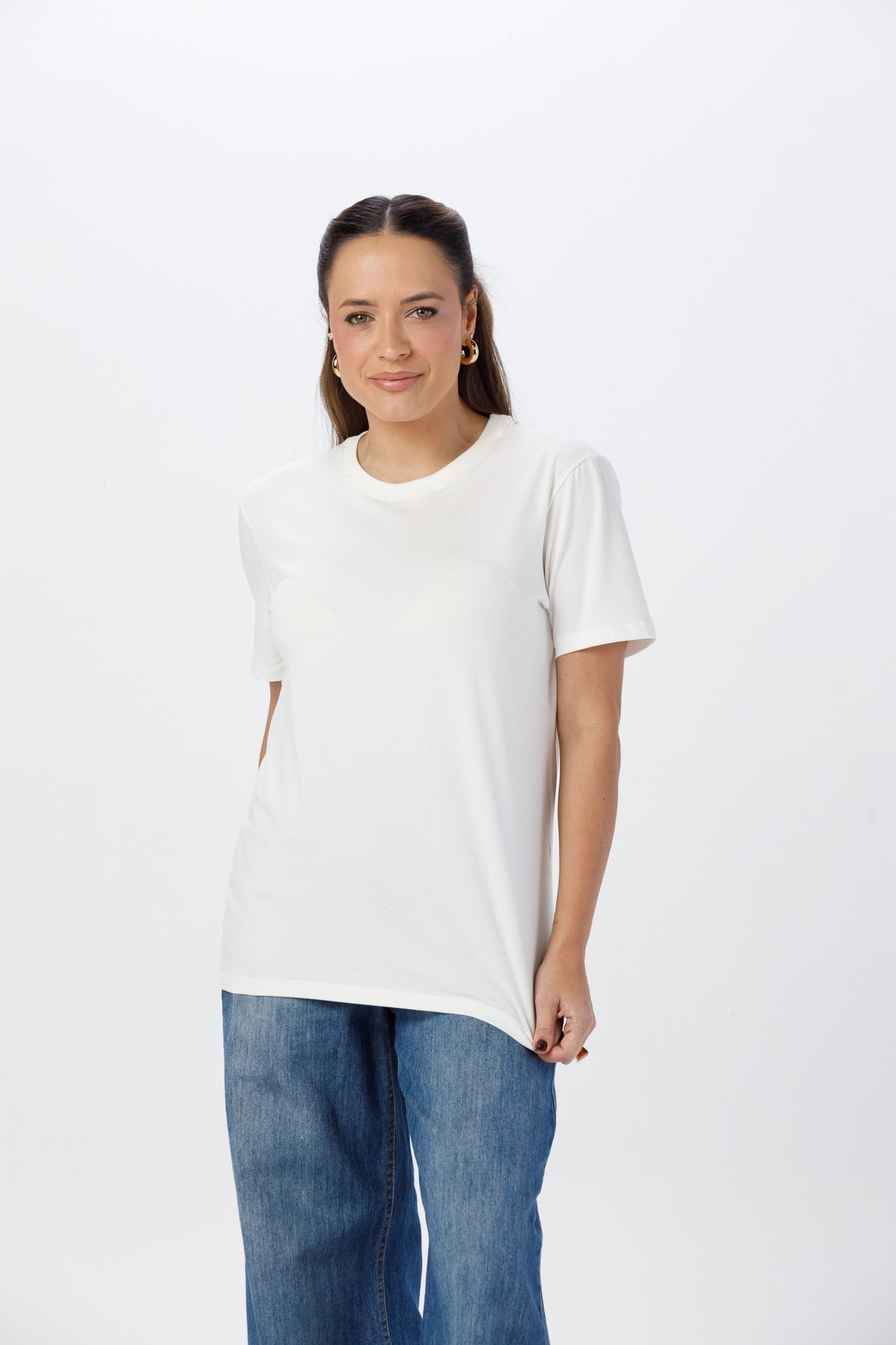 Camiseta Premium Unissex -  Algodão com Elastano - Off White