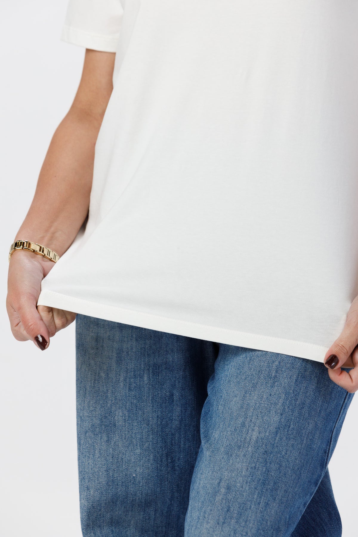 Camiseta Premium Unissex -  Algodão com Elastano - Off White