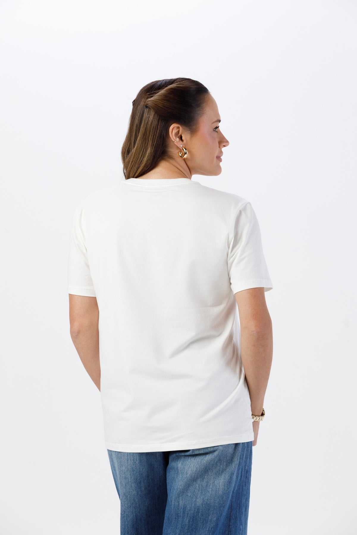 Camiseta Premium Unissex -  Algodão com Elastano - Off White