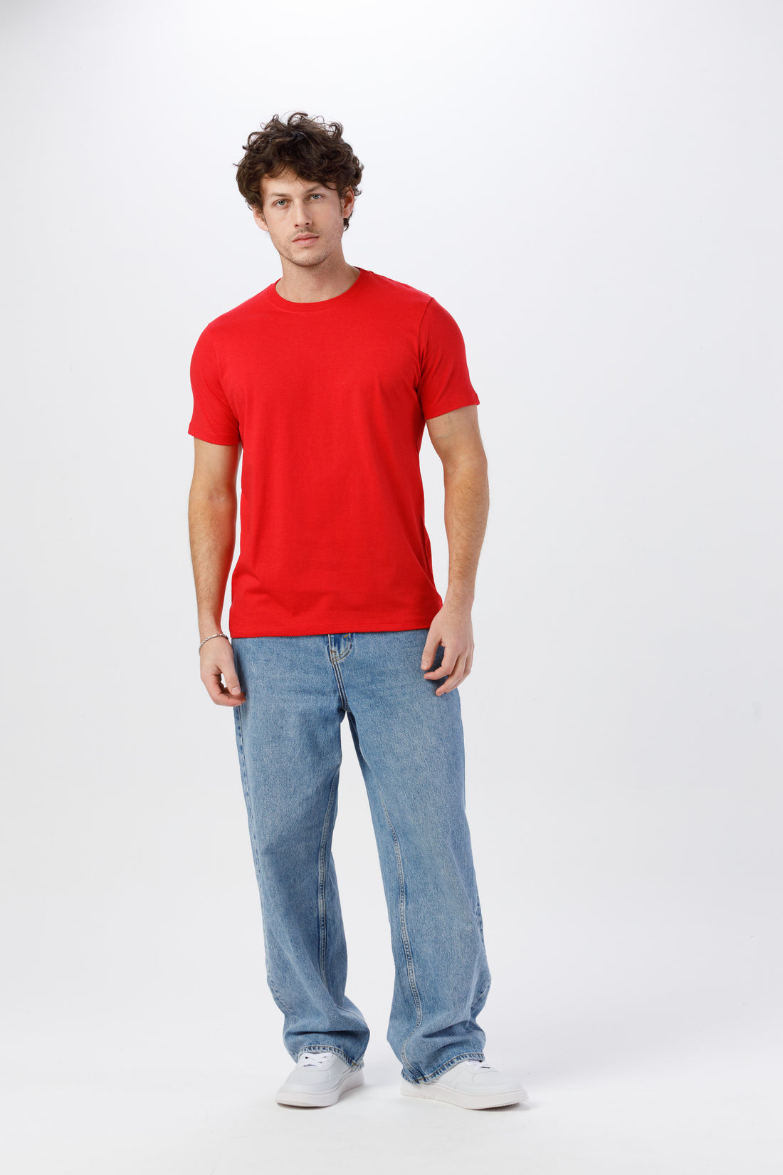 Camiseta Básica Lisa Unissex - 100% Algodão -Fio 30.1 Gola Careca - Vermelho