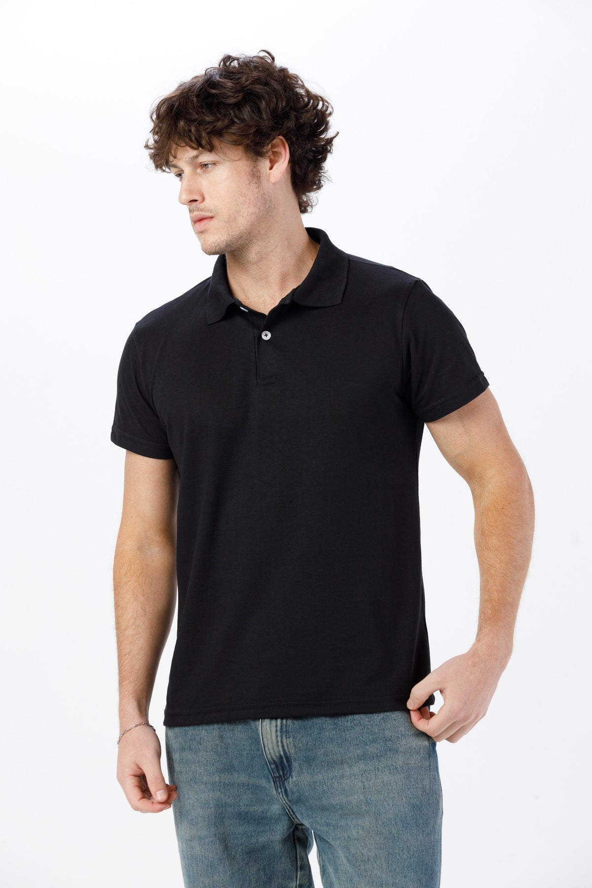 Camisa Gola Polo Unissex Piquet - Preta