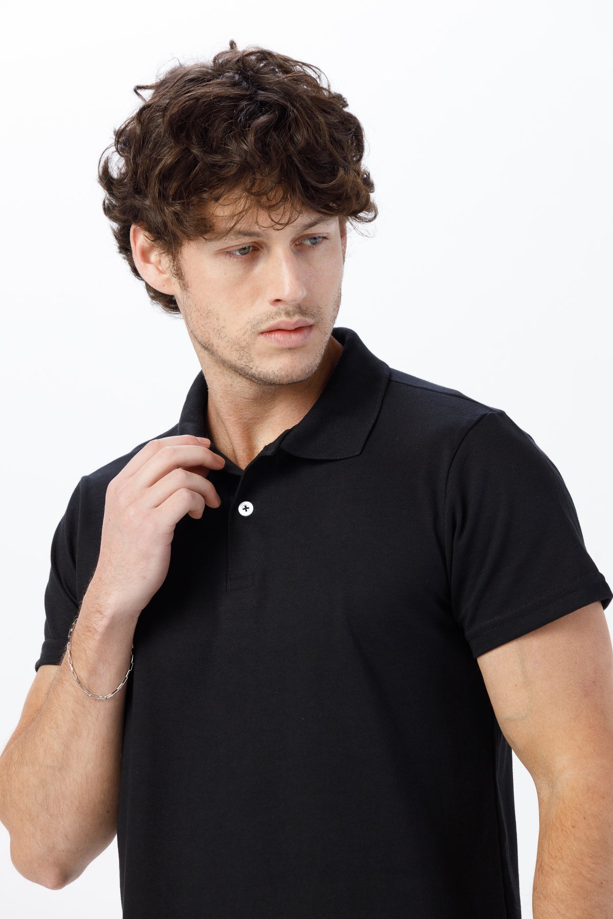 Camisa Gola Polo Unissex Piquet - Preta