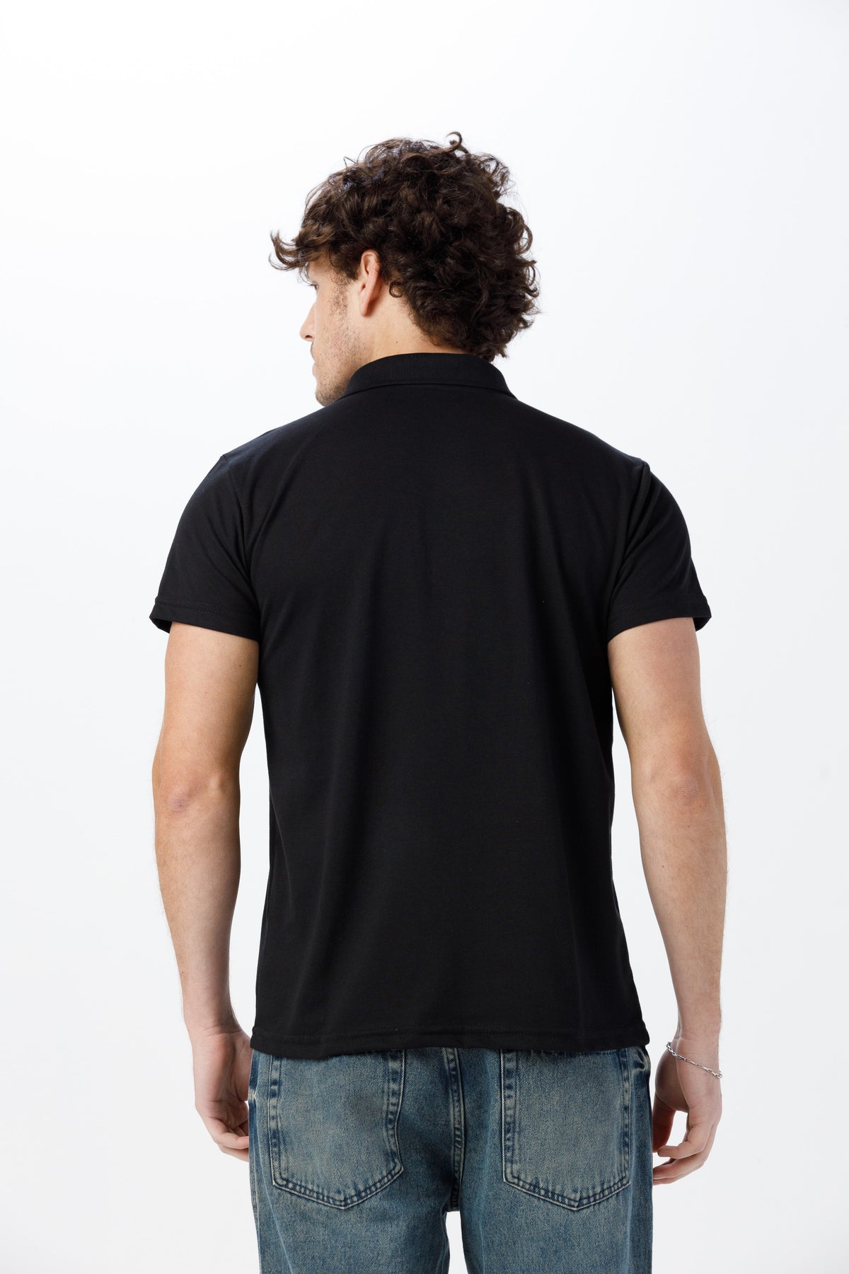 Camisa Gola Polo Unissex Piquet - Preta