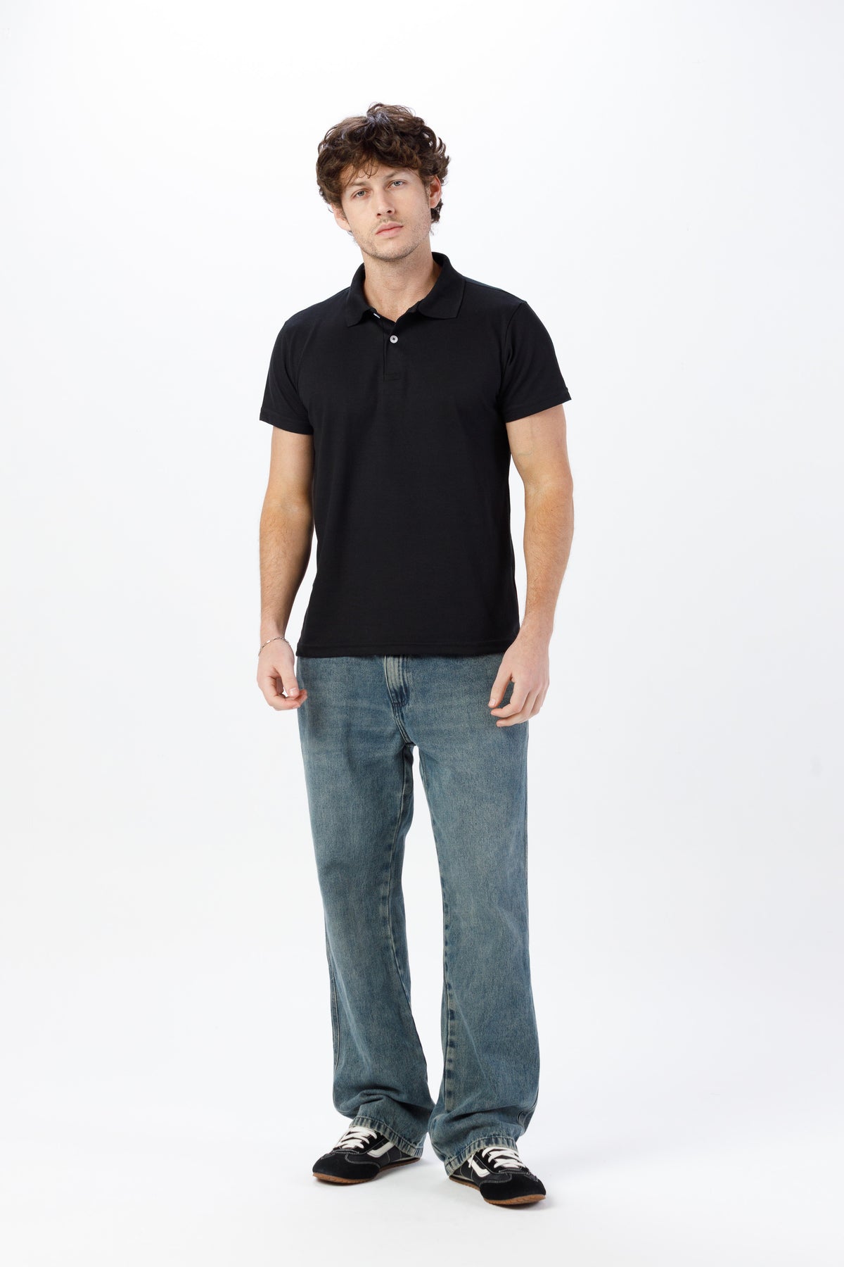 Camisa Gola Polo Unissex Piquet - Preta